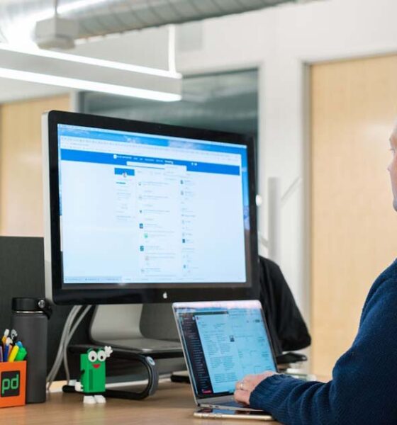 man accessing a website